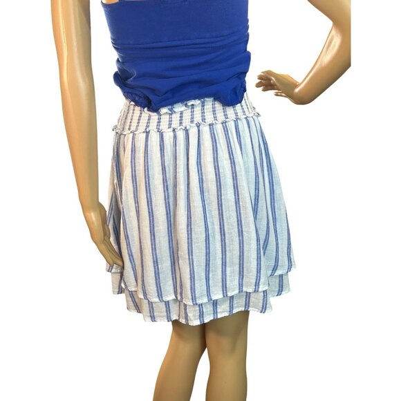 Rails‎ Smocked Waist Linen Blend Skirt in Villa Stripe Cottagecore Boho - Picture 4 of 6